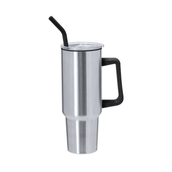 Jarra térmica de 1,2 L de capacidad. Fabricada en acero inoxidable e interior de PP en color negro. Libre de BPA. Con tapadera con sistema de cierre a presión con dosificador de fácil apertura y pajita incluida. Asa de transporte ergonómica para mayor comodidad. Es ideal para tener en tu escritorio, mesa o en cualquier superficie donde disfrutar tranquilamente de tu bebida favorita. El acero es uno de los materiales más demandados y que puede encontrarse casi en todas partes, desde productos de uso diario a grandes construcciones. Con innumerables propiedades, entre las que cabe destacar la durabilidad y su alto grado de reutilización, convirtiéndolo en una alternativa muy valorada en soluciones de sostenibilidad. Debidamente tratado, permite obtener nuevos recursos de infinita utilización.