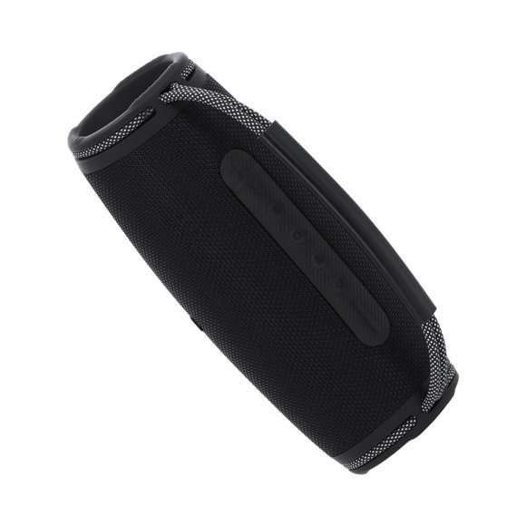 Altavoz estéreo Bluetooth 2x5W con luz multicolor. Fabricado en resistente tejido premium y asa de transporte en tejido trenzado bitono con agarre de suave silicona. Incluye zona lateral especial para marcaje. Con luces LEDs multicolor con 7 posiciones de iluminación. Conexión Bluetooth 5.3 con panel de control integrado parte superior. Cuenta con función manos libres, conexión USB, conexión Tipo C, lector de Micro SD.