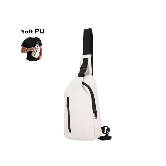 Bandolera de suave PU. Con sistema de cierre de cremallera invisible con doble tirador. Cuenta con un espacioso bolsillo principal y un práctico bolsillo frontal con cremallera. Incluye una cinta de transporte ajustable, con diferentes opciones de uso, proporcionando versatilidad y comodidad en cualquier ocasión.