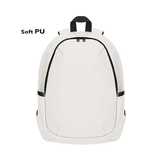 Mochila de suave PU. Con sistema de cierre de cremallera invisible para mayor seguridad y doble tirador metálico. Dos bolsillos laterales y bolsillo frontal de cremallera. Interior de gran capacidad con compartimento acolchado para portátiles de hasta 15 pulgadas. Espalda acolchada. Cintas ajustables y acolchadas.