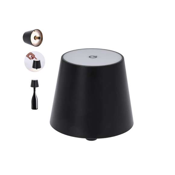 Lámpara LED con adaptador para insertar en la botella, creando así una original lámpara. Con 31 LEDs (27 blancos y 4 amarillos) de intensidad regulable por botón táctil. Con batería de 800mAh recargable por USB, cable Tipo C incluido.