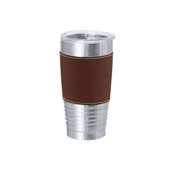 Vaso térmico fabricado en acero inox de doble pared y sofisticada PU. Con 420 ml de capacidad. Incluye elegante banda de PU, confeccionado con distinguidas puntadas blancas. Es ideal para tener en tu escritorio, mesa o en cualquier superficie donde disfrutar tranquilamente de tu bebida favorita. Incluye tapadera transparente con dosificador en tapa y de fácil apertura, libre de BPA.