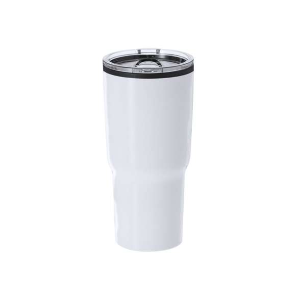 Vaso térmico en acero inox de doble pared y 580 ml de capacidad. Con dosificador en tapa transparente de fácil apertura, libre de BPA. Es ideal para tener en tu escritorio, mesa o en cualquier superficie donde disfrutar tranquilamente de tu bebida favorita.