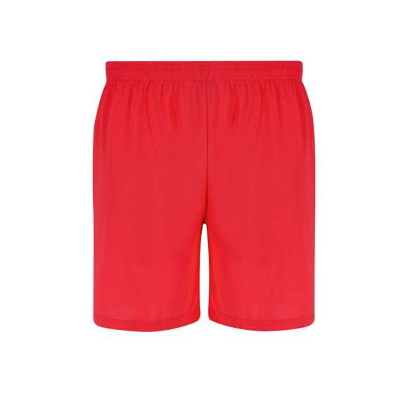 Pantalón corto de niño con cintura elástica ajustable y cordón interior para un ajuste personalizado, complementado con pespunte de seguridad. Con aperturas laterales en cada pierna y bolsillos laterales.