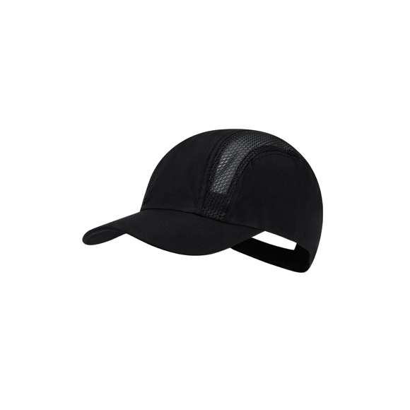 Gorra deportiva en suave microfibra de diseño. Ajustable cierre de velcro y paneles de redecilla transpirables.