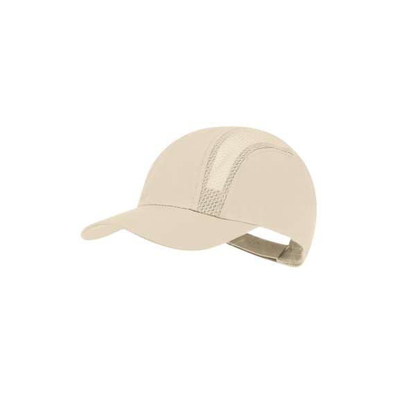 Gorra deportiva en suave microfibra de diseño. Ajustable cierre de velcro y paneles de redecilla transpirables.