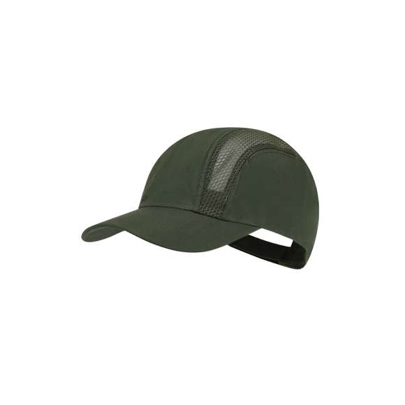 Gorra deportiva en suave microfibra de diseño. Ajustable cierre de velcro y paneles de redecilla transpirables.