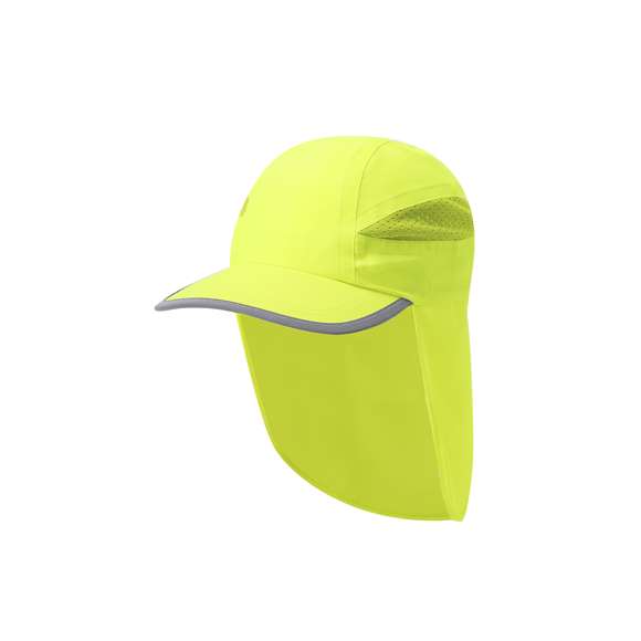 Gorra de poliéster en color fluorescente, ideal para mayor visibilidad. Incluye perfil reflectante en la visera. Con cierre elástico con accesorio ajustable para un cómodo y personalizado ajuste. Cuenta con paneles de redecilla transpirables que favorecen la ventilación durante el uso. Su práctica solapa trasera ofrece protección adicional, resguardando el cuello de los rayos solares.