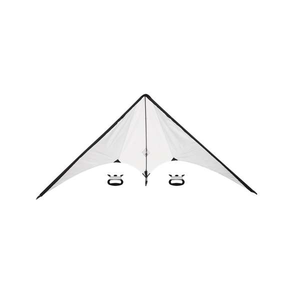 Cometa con diseño Delta fabricada en resistente poliéster RPET Ripstop 210T. Con estructura de fibra de vidrio  que aporta estabilidad y facilidad de montaje. Incluye 2 asas de plástico con hilo para un manejo versátil y un control preciso durante el vuelo. Incluye práctica funda RPET de transporte con asa, perfecta para llevarla cómodamente a cualquier lugar. El material RPET se elabora a partir de plástico reciclado, para así fomentar la reutilización de residuos plásticos y ayudar a la sostenibilidad del planeta.