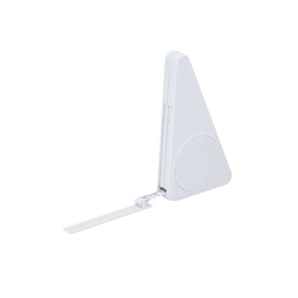 Cinta métrica retráctil de 200 cm. Equipada con banda flexible y autoajustable, ideal para adaptarse a distintas superficies y formas. Incluye un botón retráctil que facilita el manejo y almacenamiento. Escalas en milímetros y centímetros.