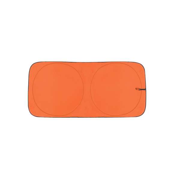 Parasol plegable de diseño práctico y ligero, fabricado en poliéster, ideal para coches y furgonetas con medidas de 150 x 70 cm. Su cara exterior presenta color sólido, mientras que el interior es de plata brillante, proporcionando protección eficaz contra el sol y el calor. Incluye elástico de cierre para facilitar su almacenamiento. Incluye funda individual a juego.