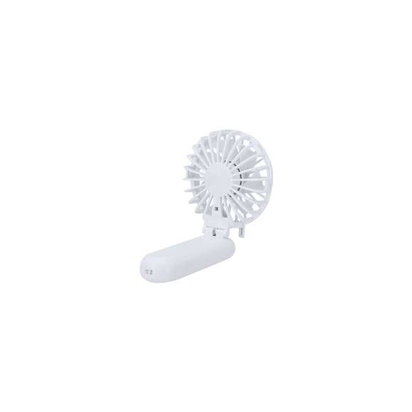 Ventilador con tres velocidades ajustables mediante un práctico botón frontal de encendido y apagado. Su cabeza articulada permite orientarlo fácilmente, adaptándose a cualquier superficie plana para un uso cómodo y versátil.Con batería de 400 mAh, compatible con conexiones USB Tipo C -cable incluido-.