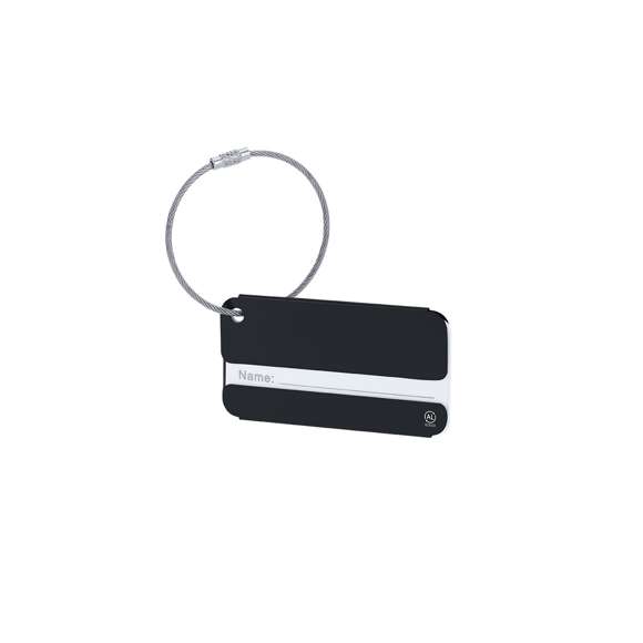 Identificador de maletas fabricado en Aluminio Reciclado. Con resistente cuerda de acero inox de acople y tarjeta de identificación. Con distintivo de Aluminio Reciclado.El Aluminio Reciclado es un material con posibilidades de reciclaje casi infinitas, sin perder sus propiedades originales y consumiendo menos energía en este proceso.Certificación GRS (Global Recycled Standard / Estándar de Reciclaje Global), que garantiza el origen reciclado del material usado para fabricar el producto.