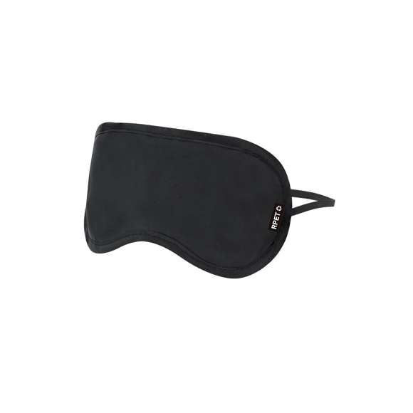 Set de viaje con antifaz y tapones para oídos. Antifaz en suave y confortable RPET con elástico de ajuste a juego, con distintivo en etiqueta. Tapones en confortable material EVA de color amarillo. Presentado en práctico estuche cilíndrico en cartón kraft. El material RPET se elabora a partir de plástico reciclado, para así fomentar la reutilización de residuos plásticos y ayudar a la sostenibilidad del planeta.