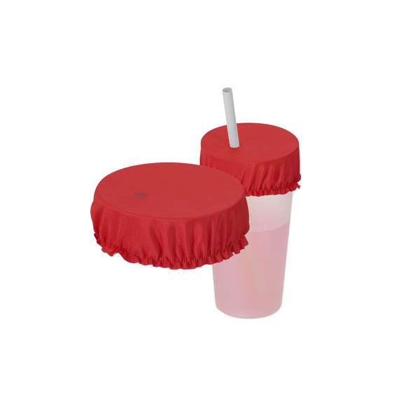 Cubrevasos fabricado en material flexible de poliéster, diseñado para adaptarse a todo tipo de vasos. Incluye un agujero para pajita.Reutilizable y fácil de lavar, es una solución versátil para proteger bebidas.