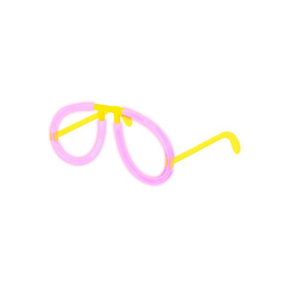 Gafas luminosas ideales para fiestas, eventos nocturnos o celebraciones temáticas. Sus varillas generan un efecto luminoso llamativo y original. Incluyen dos patillas extraíbles de ABS en color amarillo, que permiten un montaje rápido y sencillo.