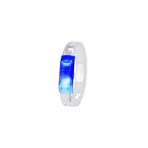 Original pulsera con luces LEDs ideal para fiestas, eventos nocturnos o celebraciones temáticas. Su correa genera un efecto luminoso llamativo y original alimentado por pilas de botón -incluidas-. Con discreto interruptor de on/off en el lateral.