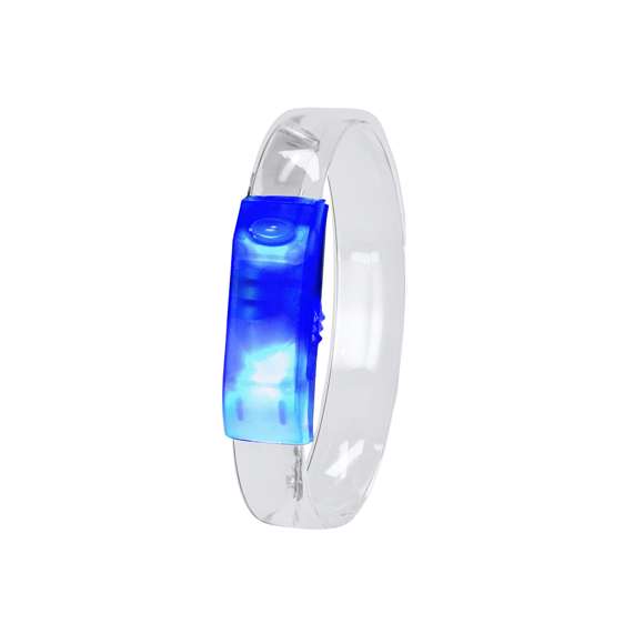 Original pulsera con luces LEDs ideal para fiestas, eventos nocturnos o celebraciones temáticas. Su correa genera un efecto luminoso llamativo y original alimentado por pilas de botón -incluidas-. Con discreto interruptor de on/off en el lateral.