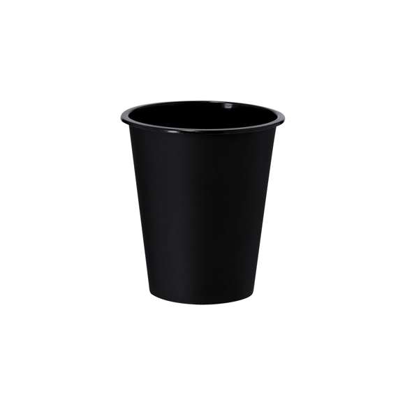 Vaso de 360 ml de capacidad en material PP. Color transparente en acabado frosted. Color blanco y negro en acabado solido.