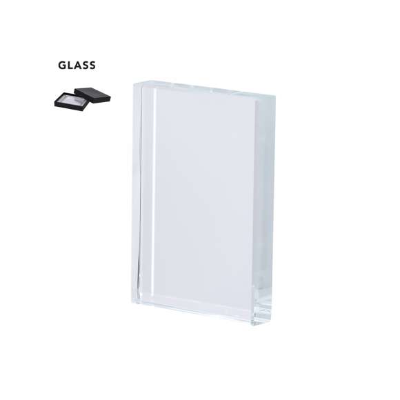 Elegante placa en cristal, con sofisticado diseño rectangular ,ideal para grabado láser. Presentada en  estuche individual con cierre magnético e interior en distinguido color negro, aportando un toque distinguido.