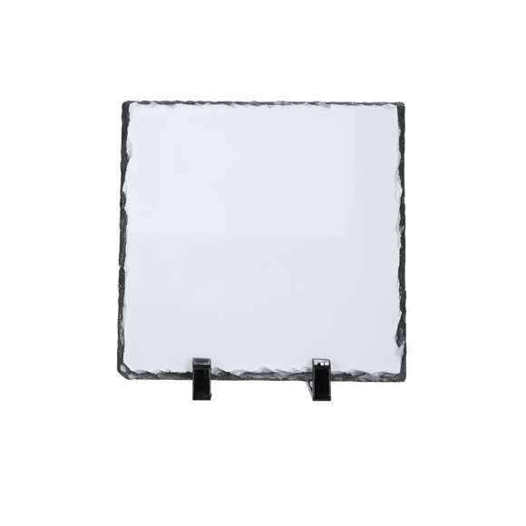 Placa de pizarra, ideal para sublimación. Incluye soportes de exposición en resistente ABS. Ideal para regalos personalizados, reconocimientos,premios y decoración.