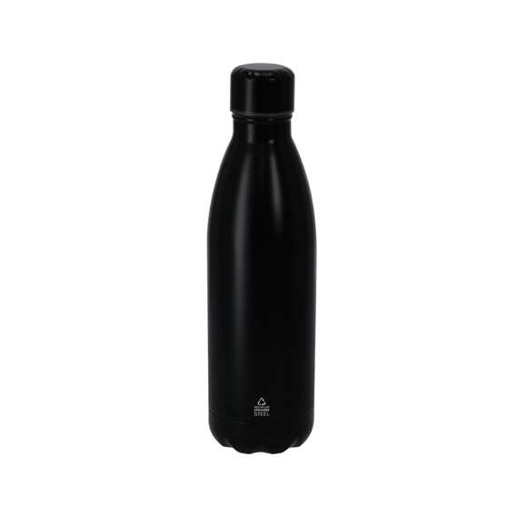 Bidón térmico de 790 ml de capacidad, fabricado en  Acero Inox Reciclado. Con acabado mate.Incluye distintivo de acero inoxidable reciclado.El acero es uno de los materiales más demandados y que puede encontrarse casi en todas partes, desde productos de uso diario a grandes construcciones. Con innumerables propiedades, entre las que cabe destacar la durabilidad y su alto grado de reutilización, convirtiéndolo en una alternativa muy valorada en soluciones de sostenibilidad. Debidamente tratado, permite obtener nuevos recursos de infinita utilización.
