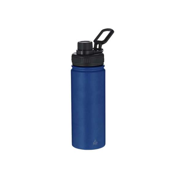 Bidón de Acero Inox Reciclado con 550 ml de capacidad. Incluye tapadera color negro con sistema de cierre a rosca, agarre de silicona para un óptimo sellado, dosificador y asa para transporte ajustable. En acabado mate especialmente diseñado para láser. Incluye distintivo Acero Inox Reciclado.El acero es uno de los materiales más demandados y que puede encontrarse casi en todas partes, desde productos de uso diario a grandes construcciones. Con innumerables propiedades, entre las que cabe destacar la durabilidad y su alto grado de reutilización, convirtiéndolo en una alternativa muy valorada en soluciones de sostenibilidad. Debidamente tratado, permite obtener nuevos recursos de infinita utilización.