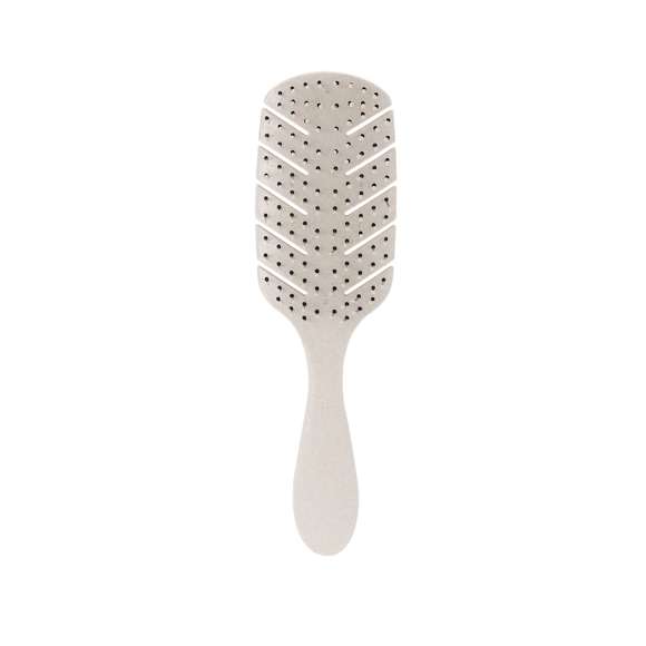 Cepillo Antitirones y Desenredante fabricado en caña de trigo. Con sistema anti-enredos, flexible y resistente que permite desenredar cualquier tipo de cabello con máxima suavidad. Con un diseño ergonómico gracias a su forma semicurva y largas púas, se adapta perfectamente al contorno de la cabeza, facilitando el peinado de una mayor cantidad de cabello en cada pasada.La Caña de Trigo fomenta la utilización de materias primas naturales, reduciendo así las emisiones contaminantes.