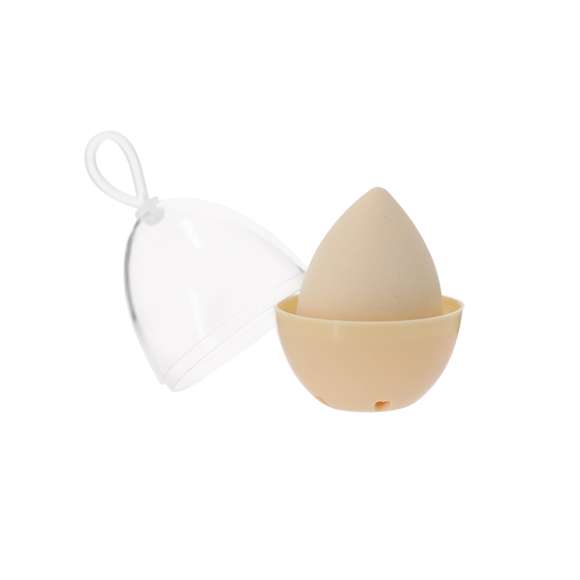 Suave esponja de maquillaje fabricada en PU. Incluye práctico estuche de guardado con orificios orificios de ventilación.