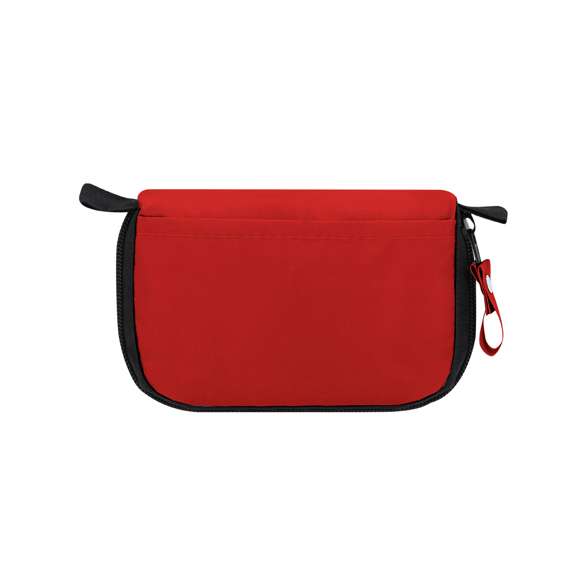 Kit de emergencia de 20 accesorios en resistente estuche de poliéster 600D con cierre de cremallera de un tirador. Incluye gasas estériles, vendas, toallas con alcohol, cinta adhesiva, imperdible y tijeras. Con cintas para colgar, para faicilitar un mejor transporte.