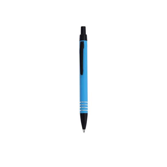 Bolígrafo fabricado en Aluminio Reciclado. De mecanismo pulsador, con accesorios en color negro y anillas en plateado. De cartucho jumbo y en tinta azul. Distintivo de Aluminio Reciclado en parte superior.El aluminio reciclado es un material con posibilidades de reciclaje casi infinitas, sin perder sus propiedades originales y consumiendo menos energía en este proceso.Certificación GRS (Global Recycled Standard / Estándar de Reciclaje Global), que garantiza el origen reciclado del material usado para fabricar el producto.