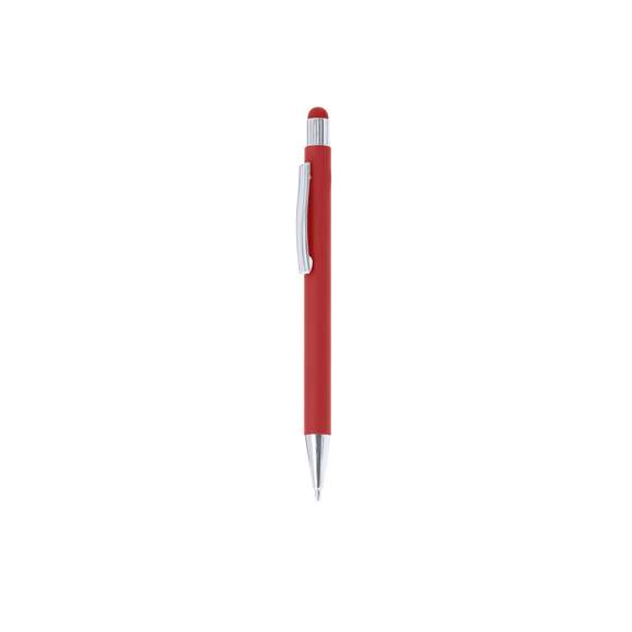 Bolígrafo puntero de mecanismo pulsador fabricado en aluminio reciclado. Pulsador y clip metálico en acabado cromado, acabado en puntero a juego. Cuerpo terminación en goma, especialmente diseñado para marcaje en láser. Distintivo aluminio reciclado en la parte superior del bolígrafo. De cartucho jumbo y en tinta azul. El aluminio reciclado es un material con posibilidades de reciclaje casi infinitas, sin perder sus propiedades originales y consumiendo menos energía en este proceso.Certificación GRS (Global Recycled Standard / Estándar de Reciclaje Global), que garantiza el origen reciclado del material usado para fabricar el producto.