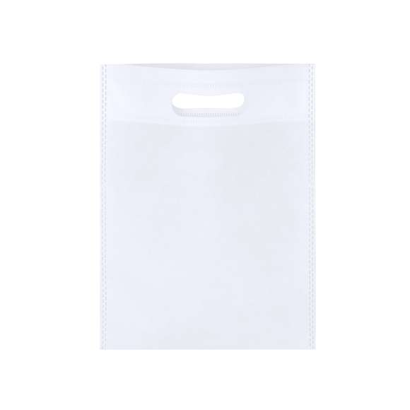 Bolsa de non-woven de 80g/m2 de forma cuadrada y con asa de acabado termosellado.