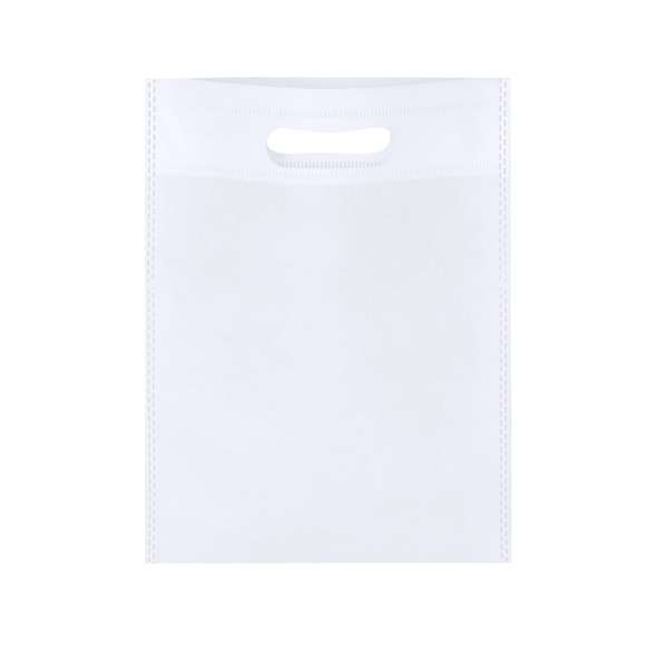 Bolsa de non-woven de 80g/m2 de forma cuadrada y con asa de acabado termosellado.