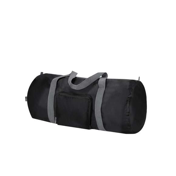Bolso plegable fabricado en 290T RPET. Con cierre de cremallera y accesorios en colores gris y negro. Incluye mosquetón para un fácil transporte. Incluye etiqueta RPET.El material RPET se elabora a partir de plástico reciclado, para así fomentar la reutilización de residuos plásticos y ayudar a la sostenibilidad del planeta.
