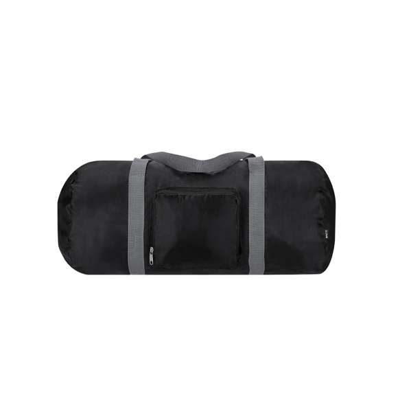 Bolso plegable fabricado en 290T RPET. Con cierre de cremallera y accesorios en colores gris y negro. Incluye mosquetón para un fácil transporte. Incluye etiqueta RPET.El material RPET se elabora a partir de plástico reciclado, para así fomentar la reutilización de residuos plásticos y ayudar a la sostenibilidad del planeta.