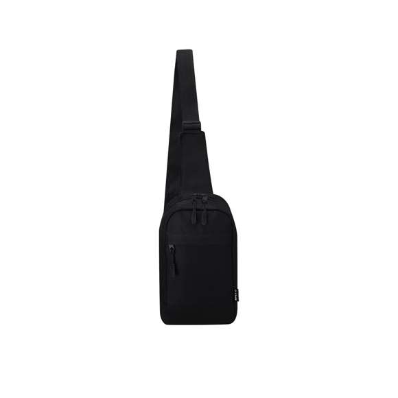 Bandolera en resistente poliéster RPET 600D. Con sistema de cierre de cremallera con doble tirador. Cuenta con un espacioso bolsillo principal y un práctico bolsillo frontal con cremallera. Incluye una cinta de transporte ajustable, con diferentes opciones de uso, proporcionando versatilidad y comodidad en cualquier ocasión.El material RPET se elabora a partir de plástico reciclado, para así fomentar la reutilización de residuos plásticos y ayudar a la sostenibilidad del planeta.