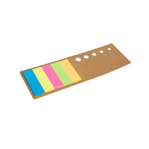 Bloc de notas adhesivas fabricado en corcho. Incluye 100 mini notas adhesivas en variados colores.Elaborado con elementos vegetales para así fomentar la utilización de materias primas naturales y reducir las emisiones contaminantes.