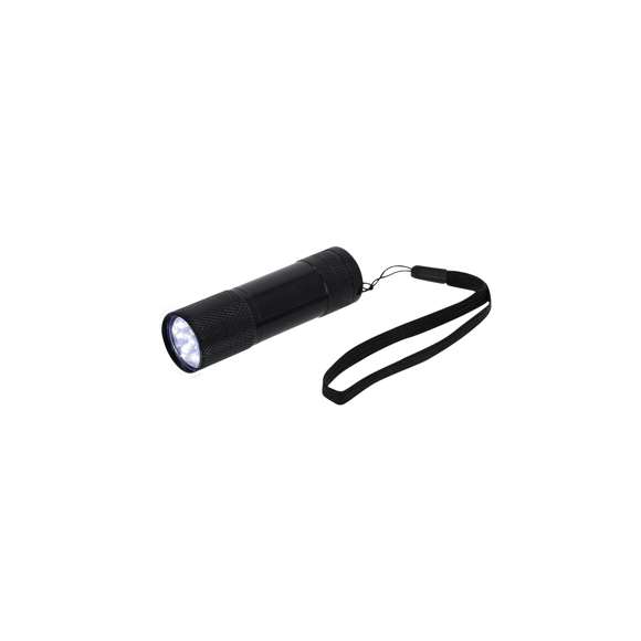 Set de Herramientas Multifuncional con Linterna y Destornillador en aluminio. Incluye:- Destornillador con 6 cabezales imantados: 3 planos y 3 de estrella, equipado con un práctico clip metálico que facilita su enganche y transporte.- Linterna LED con 9 LEDs, alimentada por 3 pilas AAA (no incluidas). Incorpora cordón para muñeca, ofreciendo comodidad y seguridad en su manejo.Presentado en caja negra.