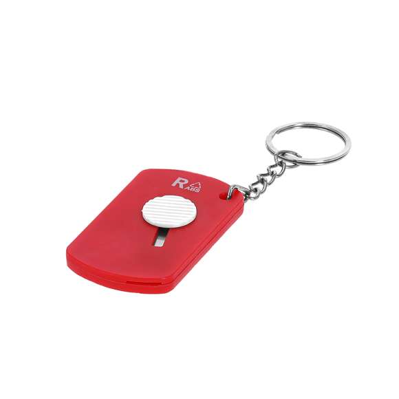 Llavero cúter en ABS reciclado (RABS) con hoja en acero inox. Con distintivo RABS impreso.El RABS es un plástico altamente reciclable de gran resistencia y con multitud de aplicaciones que lo convierten en una solución eco-friendly.