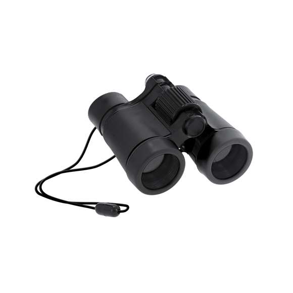 Prismáticos ajustables de largo alcance con lentes de cristal y cuerpo en resistente ABS. Con suave y confortable zona de apoyo alrededor de los ojos. Con brúula y cordón con sistema antiestrangulamiento. Incluye estuche con cierre de velcro y cinta para cinturón.