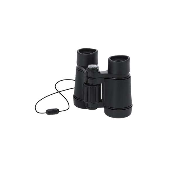 Prismáticos ajustables de largo alcance con lentes de cristal y cuerpo en resistente ABS. Con suave y confortable zona de apoyo alrededor de los ojos. Con brúula y cordón con sistema antiestrangulamiento. Incluye estuche con cierre de velcro y cinta para cinturón.