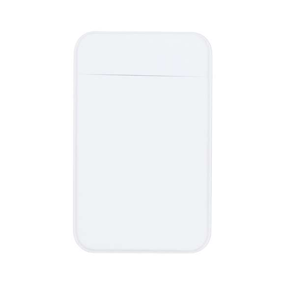 Funda multiusos fabricada en material elástico, diseñada para adaptarse cómodamente a diversos objetos personales como tarjetas, dinero, auriculares, llaves y más. Con sistema de fijación adhesiva.