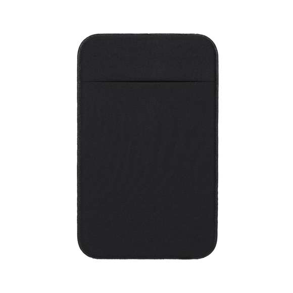 Funda multiusos fabricada en material elástico, diseñada para adaptarse cómodamente a diversos objetos personales como tarjetas, dinero, auriculares, llaves y más. Con sistema de fijación adhesiva.