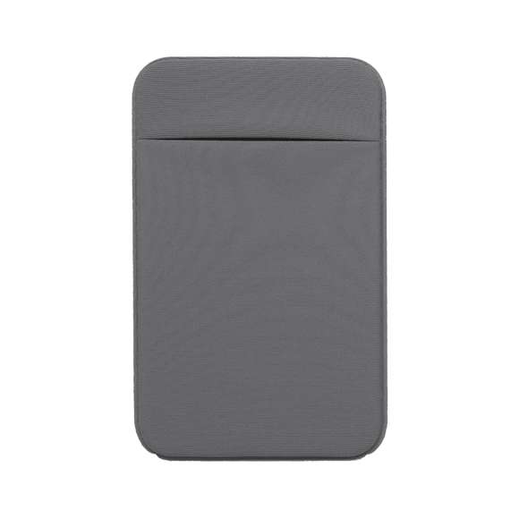 Funda multiusos fabricada en material elástico, diseñada para adaptarse cómodamente a diversos objetos personales como tarjetas, dinero, auriculares, llaves y más. Con sistema de fijación adhesiva.