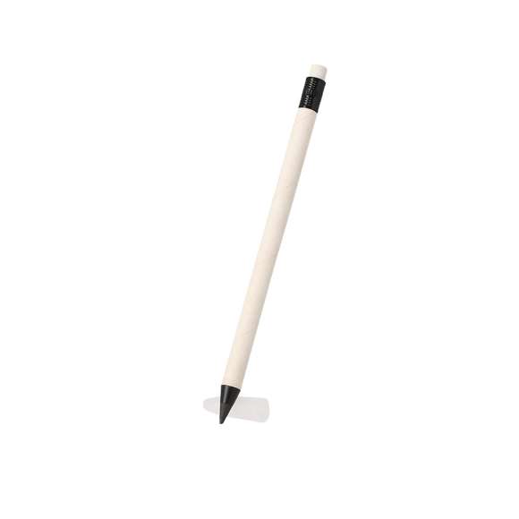 Lápiz eterno fabricado con cartones de leche reciclados, presentado en funda de papel con semillas. Reutilizable y con escritura infinita. Incluye goma de borrar en la parte superior del lápiz y capucha de protección. De color blanco, con detalles en negro. Con distintivo de cartón de leche reciclado en el cuerpo. La funda incluye semillas de petunia, convirtiéndolo en papel plantable al final de su vida útil. Incluye instrucciones de plantado en la cubierta trasera.Los Cartones de Ceche se componen en su mayor parte de cartón y aluminio. Durante su proceso de reciclado, se separan los distintos materiales del envase para su reutilización y nuevo uso, contribuyendo así a recorrer el camino infinito de la economía circular. Este material se caracteriza por su alto grado de reciclabilidad, así como por su ligereza y resistencia.