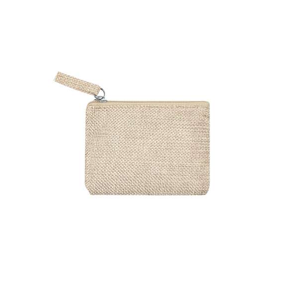 Monedero de poliéster con efecto natural y acabado de suave tacto. Ideal para impresión en sublimación.