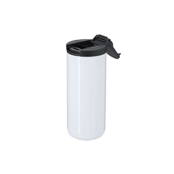 Vaso térmico fabricado en acero inox de doble pared y 370ml de capacidad. Especialmente diseñado para marcaje en sublimación, acabado en blanco brillo. Equipado con un dosificador en la tapa de color negro, diseñado para evitar fugas y libre de BPA.