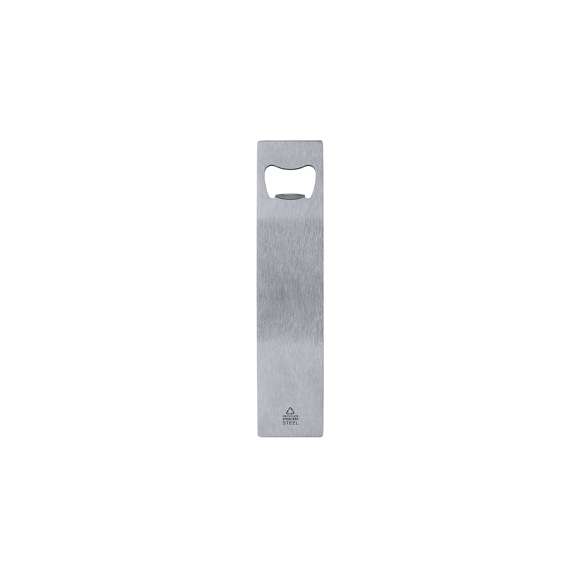 Abridor en acero inoxidable reciclado. Incluye distintivo Acero Inoxidable Reciclado.El acero es uno de los materiales más demandados y que puede encontrarse casi en todas partes, desde productos de uso diario a grandes construcciones. Con innumerables propiedades, entre las que cabe destacar la durabilidad y su alto grado de reutilización, convirtiéndolo en una alternativa muy valorada en soluciones de sostenibilidad. Debidamente tratado, permite obtener nuevos recursos de infinita utilización.