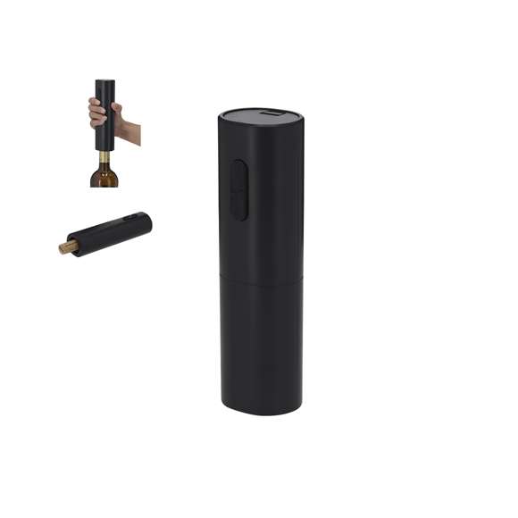Sacacorchos eléctrico diseñado para abrir botellas de vino de forma rápida y sencilla. Equipado con un botón de extracción automática, permite retirar el corcho sin esfuerzo,. Alimentación a pilas (4xAAA no incluidas).